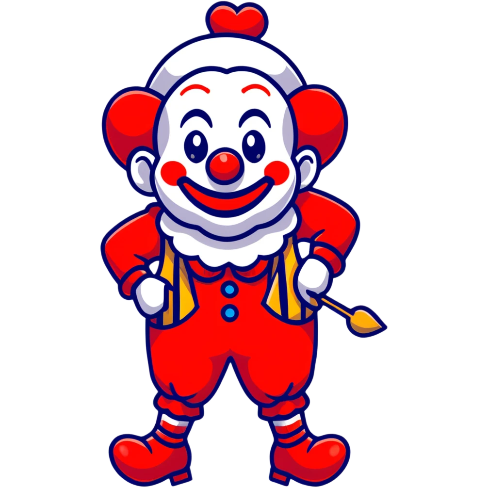 Clown with red and black colors emoji