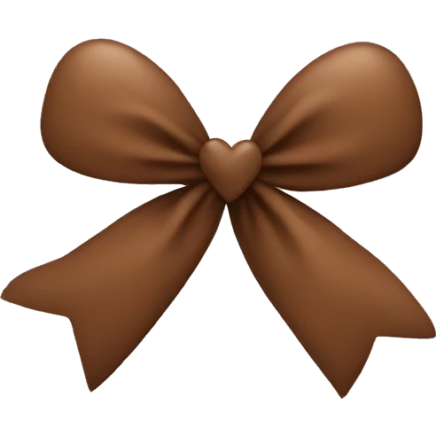 brown heart with bow emoji