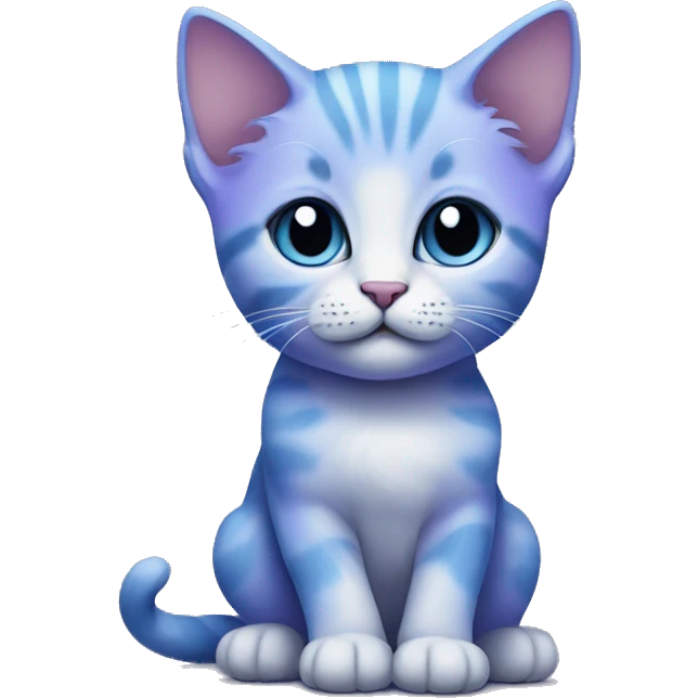 Purple blue kitten emoji