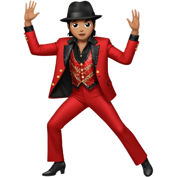 Maichel jackon bailando con un traje rojo y negro emoji