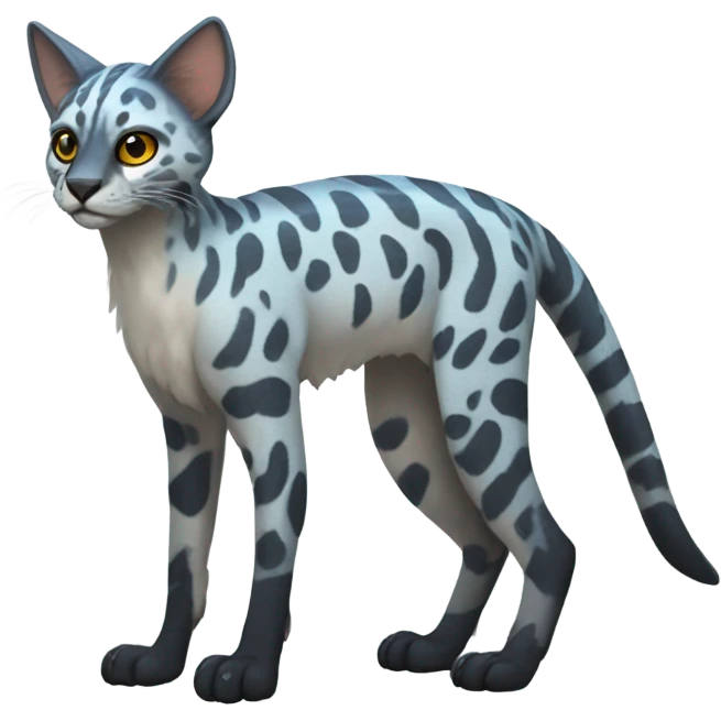 Modern Feral Rare Fantasy Vernid-Trico-species by LiLaiRa, random markings, full body emoji