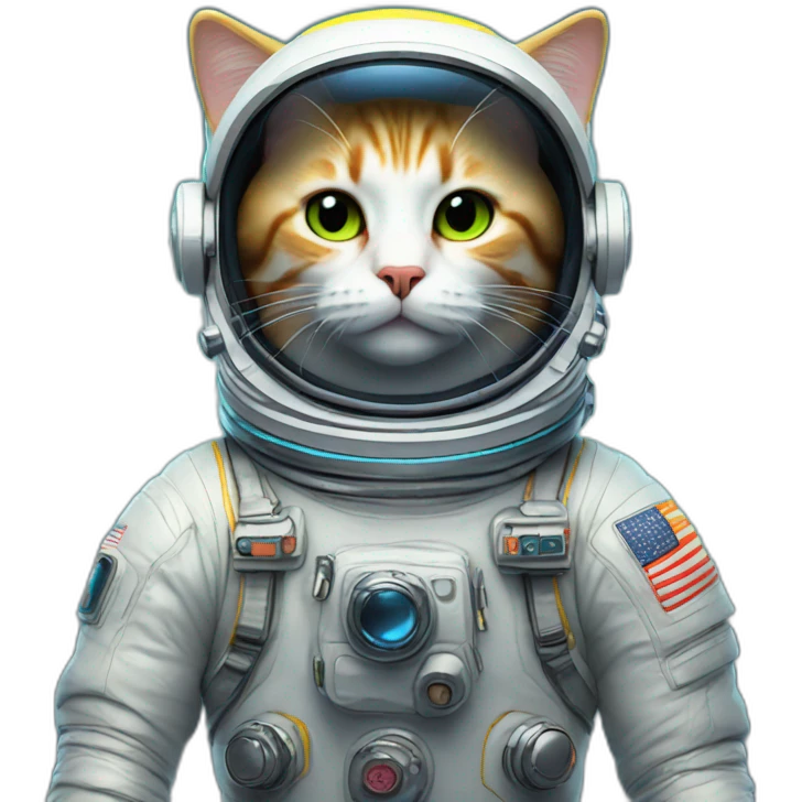 cat astronaut neon emoji