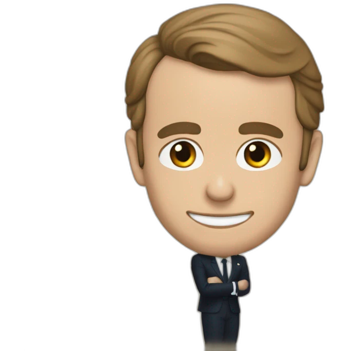 Macron qui fait un doigt d'honneur emoji