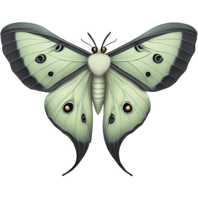 Luna moth black and white  emoji