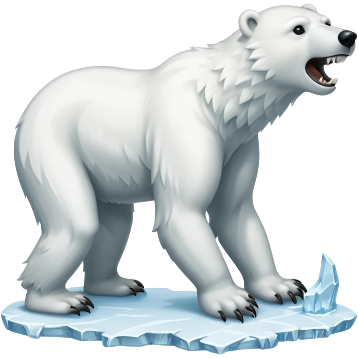 Polar bear with a wolf’s tail, thick neck fur, and long fangs emoji