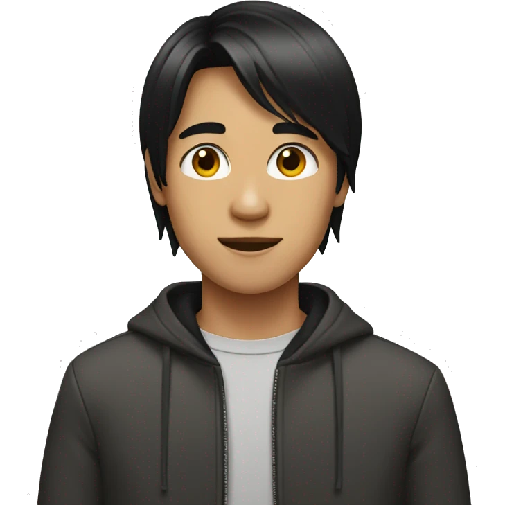 boy with long black straight hair emoji