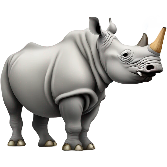White rhino blowing smoking smoking emoji