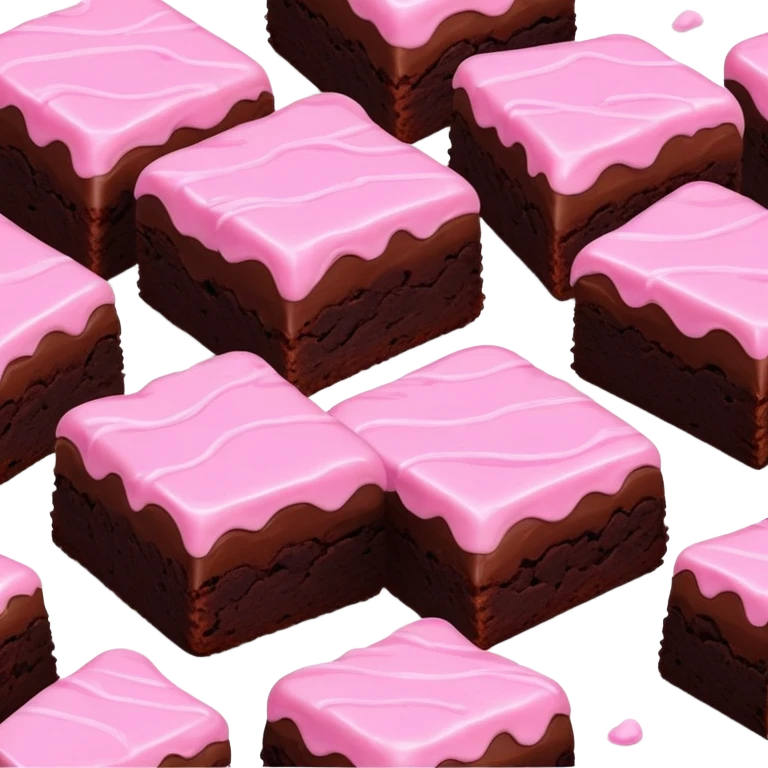 ultra realistic brownies with pink icing emoji