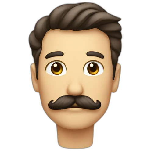Mustache single  hold it's edage with hand emoji