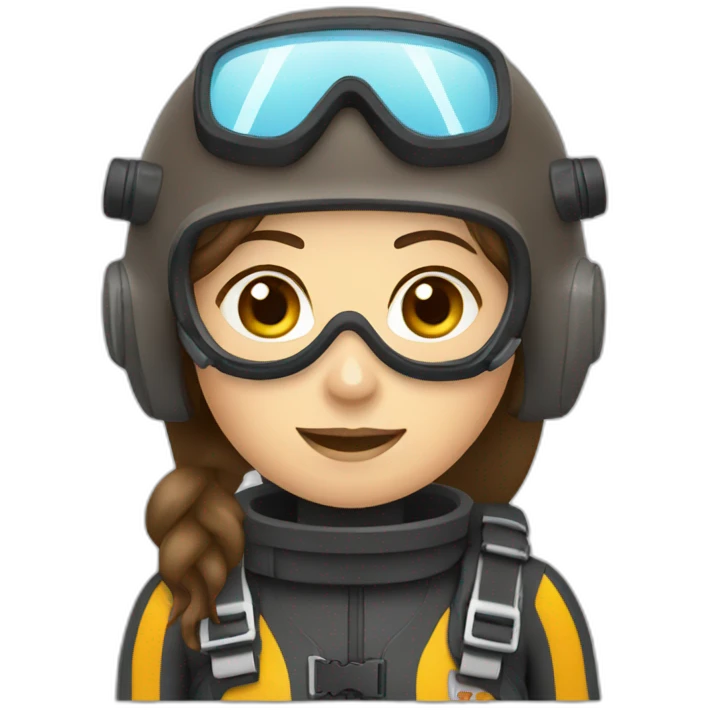 brown haired woman wearing scubadiving equipment emoji