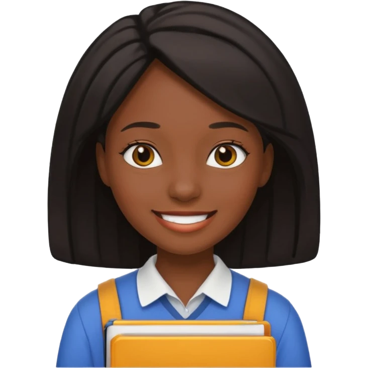 Black skinned female student emoji