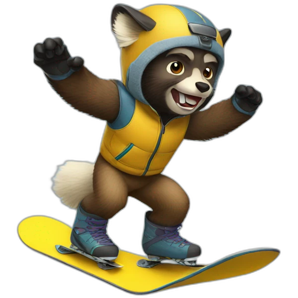 animal wolverine snowboarding emoji