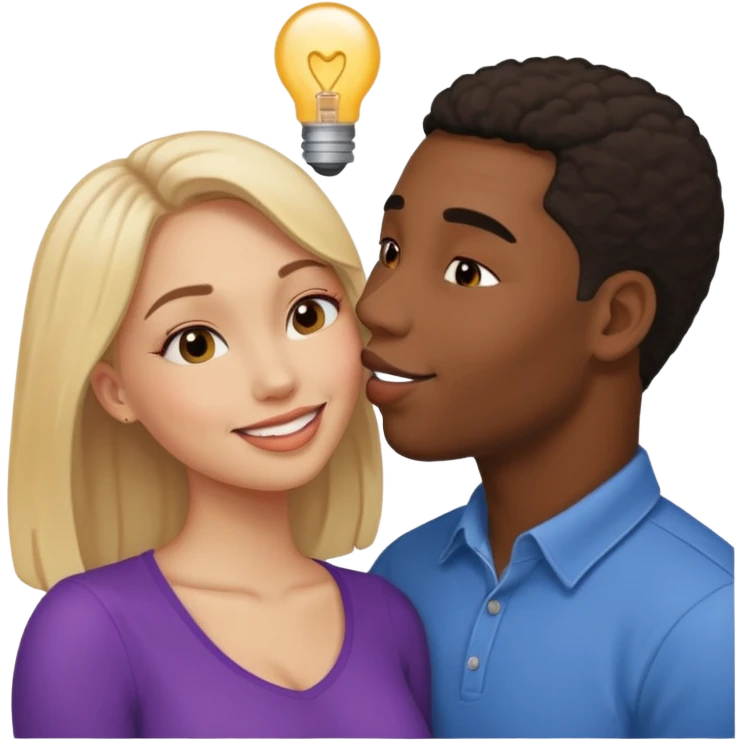 Black man kissing lady emoji