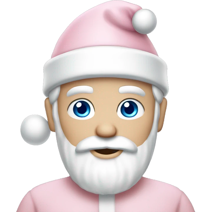 Light Pink Santa Claus with Caucasian skin and blue eyes emoji