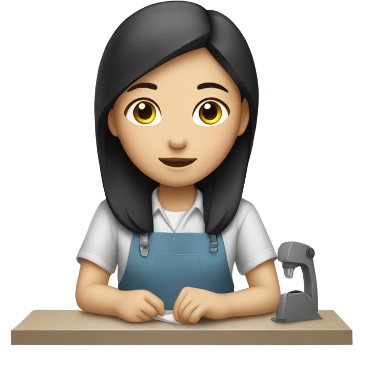 A Chinese girl at work. emoji