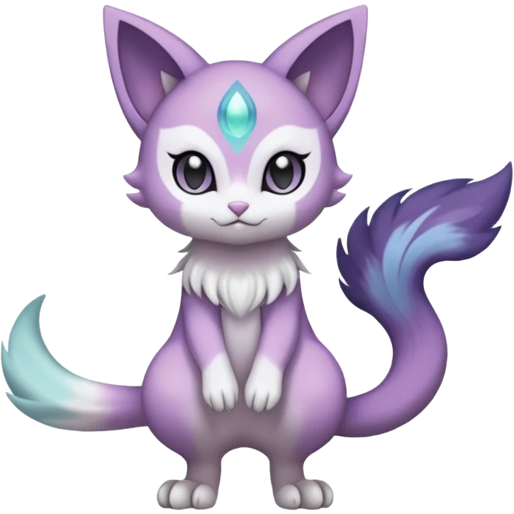 Smooth Soft Dark Pastel Meloetta-Purrloin-Gatomon-Trico-Pokémon-Digimon-Fakémon-fusion-hybrid-creature emoji