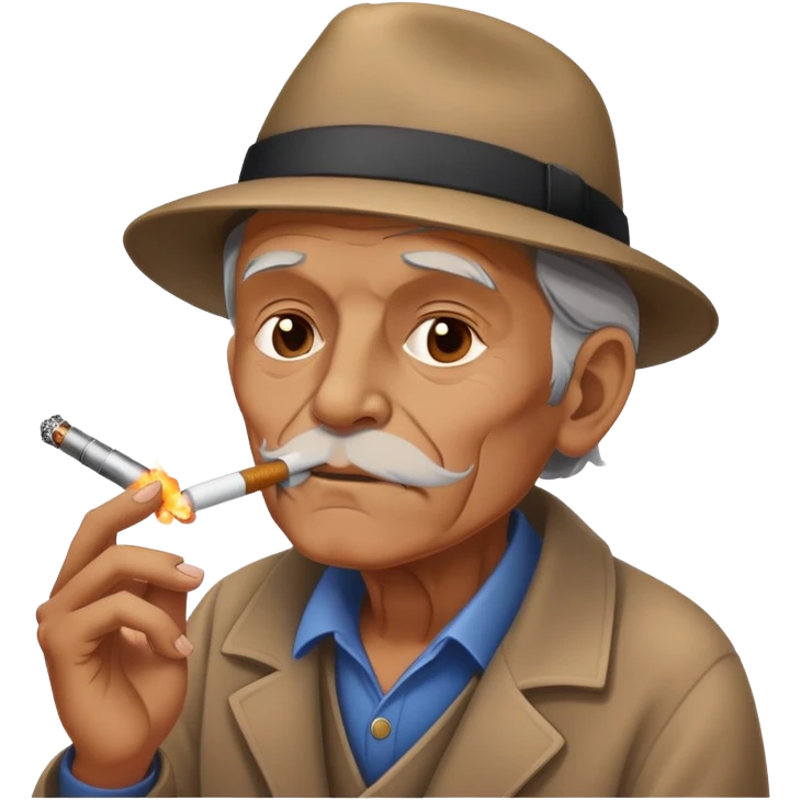 old man smoking a vape emoji