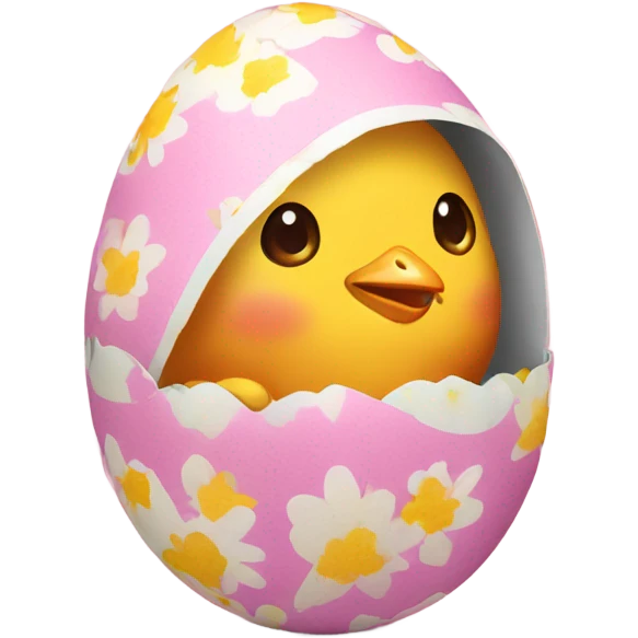 Cute chick in easter egg emoji