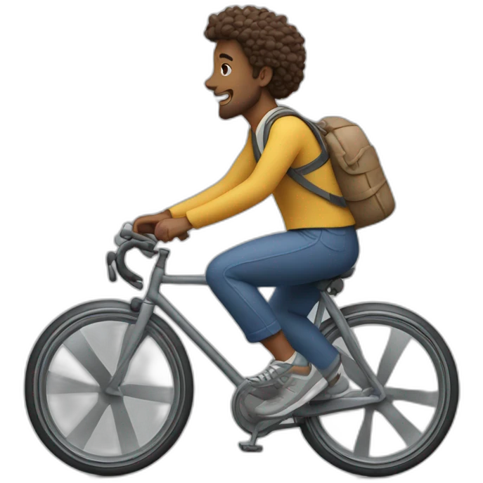 A man running on a bicycle lane emoji