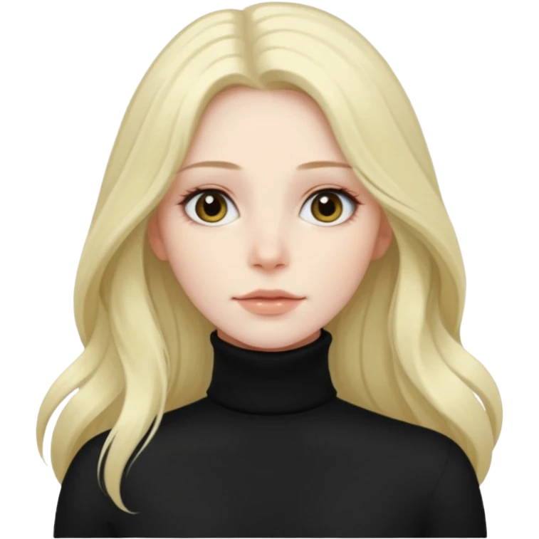 long haired woman in turtle neck emoji