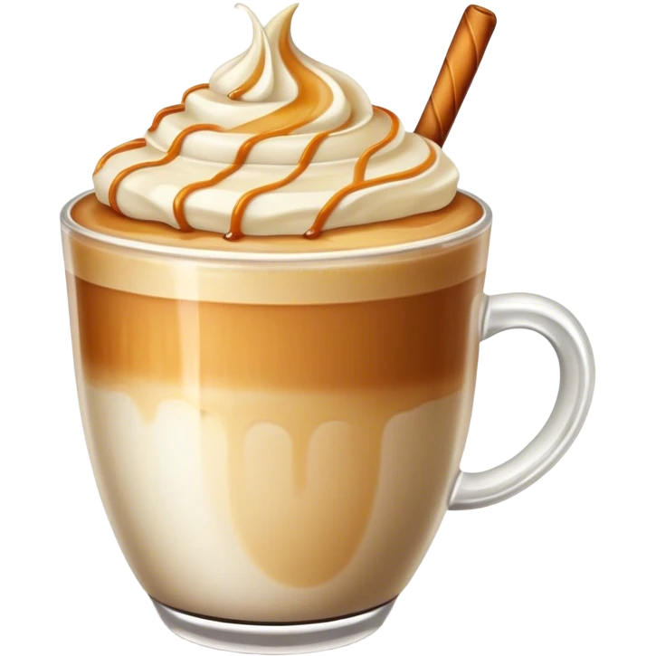 blonde vanilla Latte with added caramel emoji