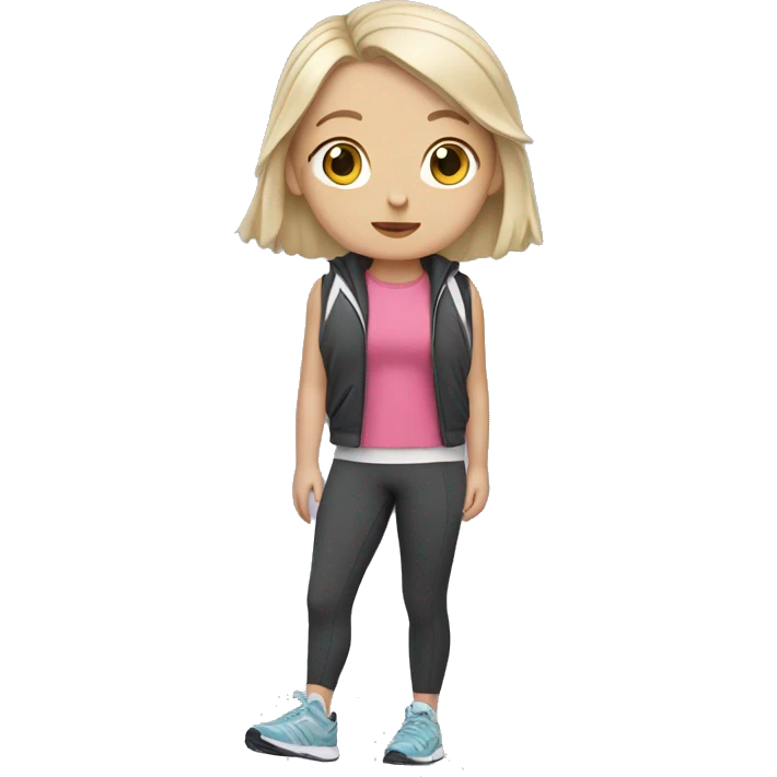 White girl taking a walk in sports outfit emoji
