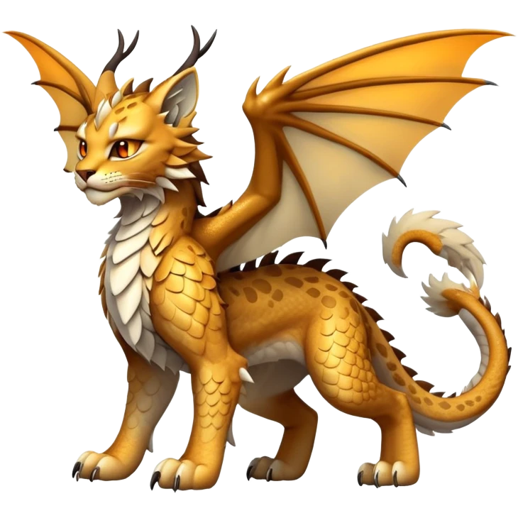 Dragon-type Fakémon-Lynx full body emoji