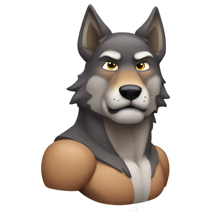 muscular wolf emoji
