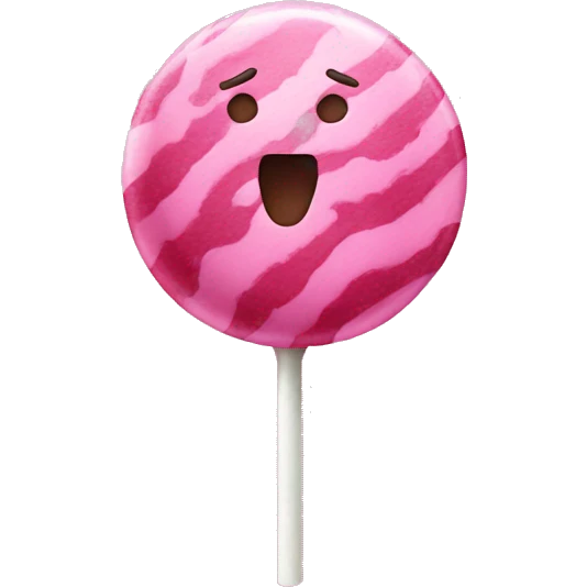 Pink lollipop with face emoji
