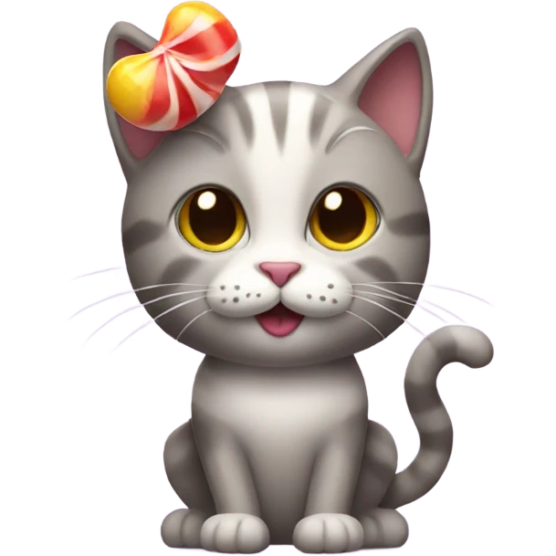 Cat with candy emoji