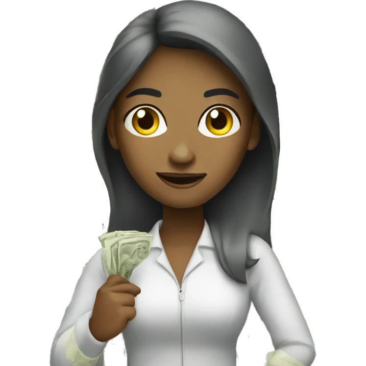 Woman with money emoji