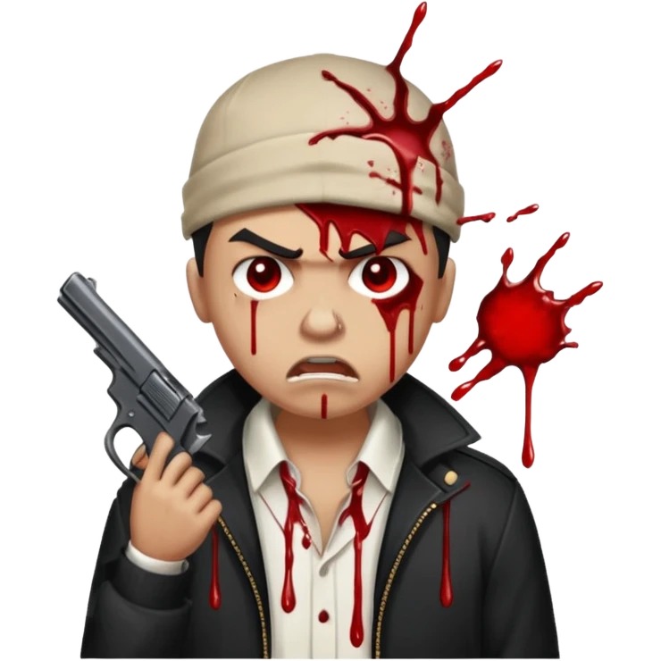 Shot bullet on his head gangsta emoji