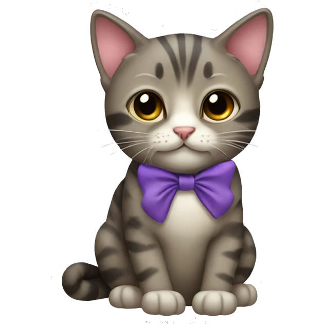 A cat with a bow emoji