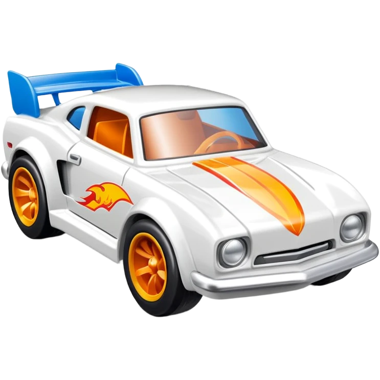 Машинка HotWheels белого цвета в классической упаковке HotWheels. emoji