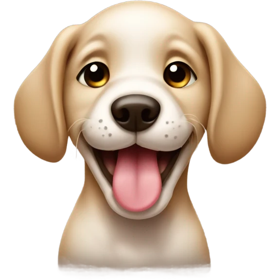 puppy winking and sticking out tongue  emoji