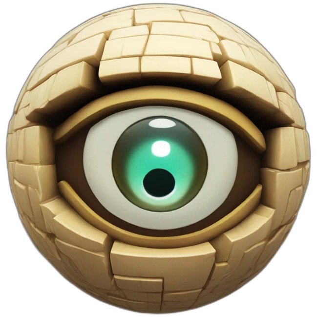 3d sphere with a cartoon Shulker skin texture with Eye of Horus emoji