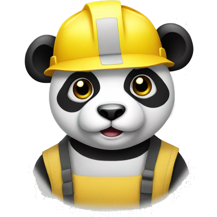 panda with yellow construction hat emoji