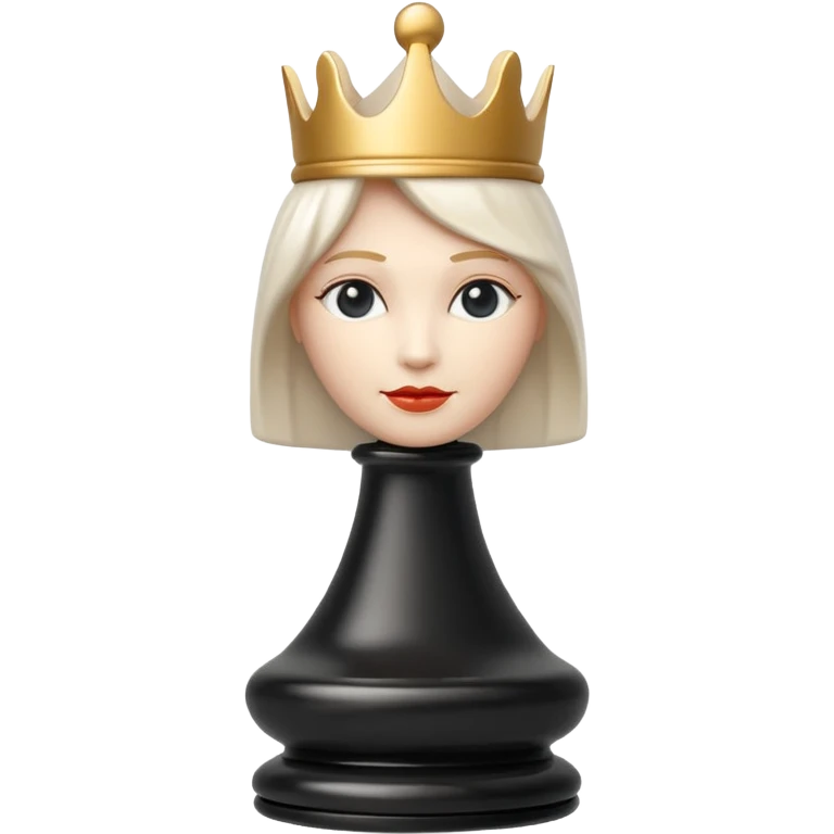 white queen plastic chess pieces emoji