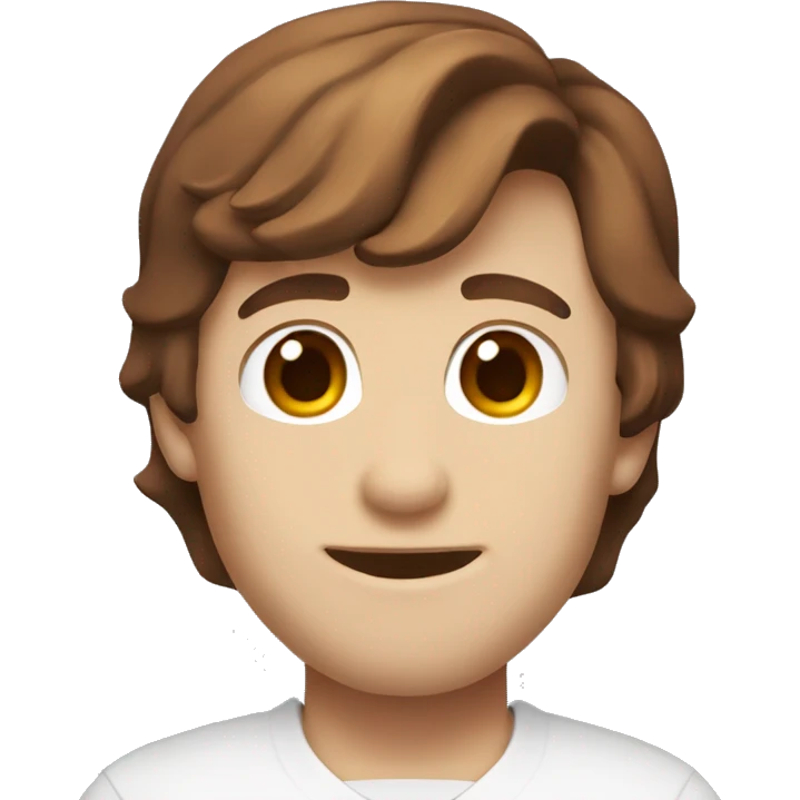 Brown hair, pale skin, male with hook em horns for University of Texas Longhorn. emoji