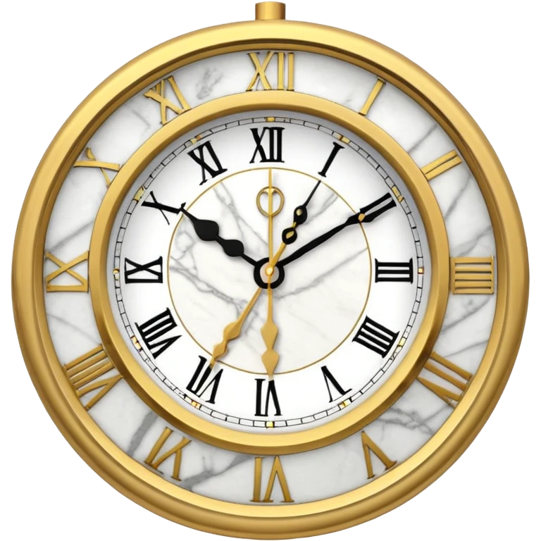 White marble with gold stone Clock emoji