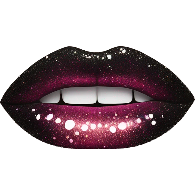 Black ombre lip gloss with a lot of glitter emoji