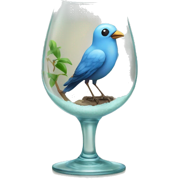 Bird into glass emoji