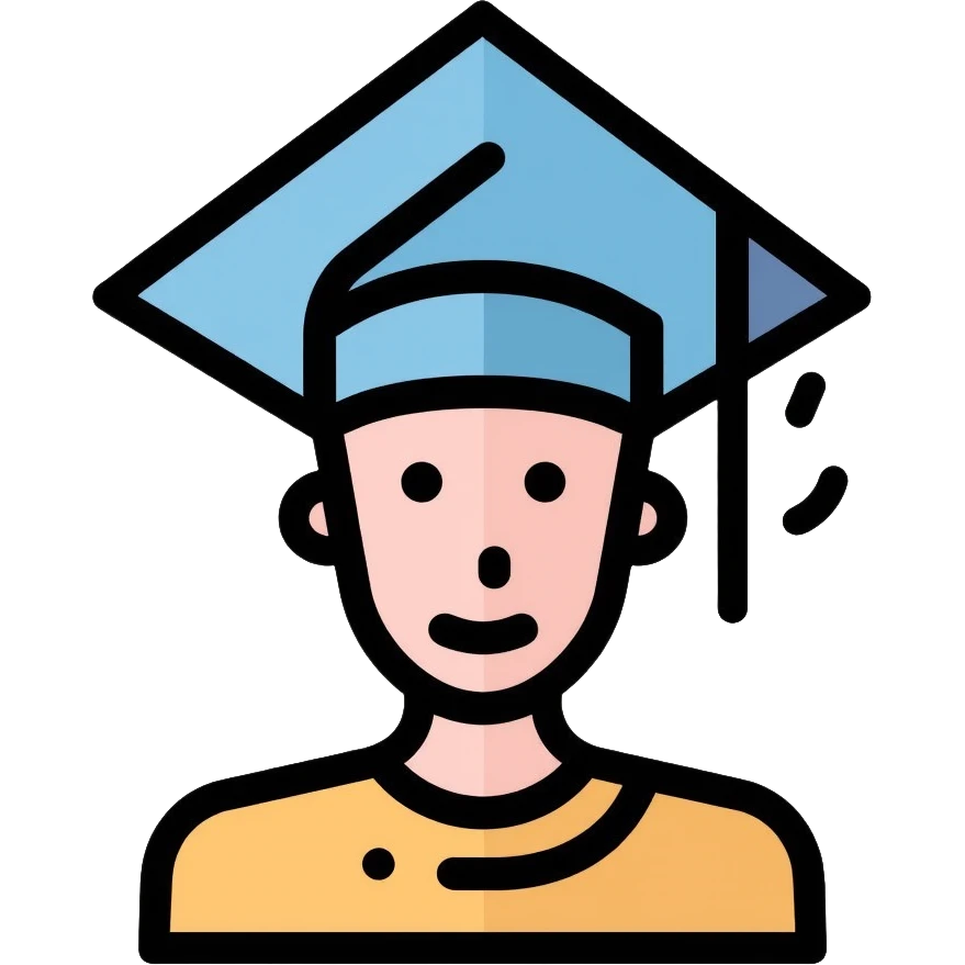 Teacher with graduation cap and pointer stick emoji