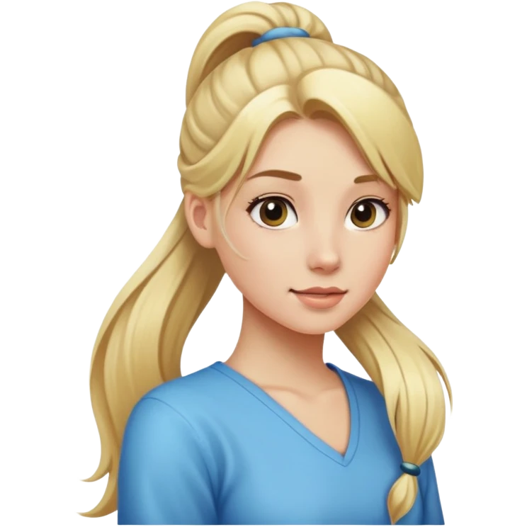 blonde girl with long pony tail  emoji