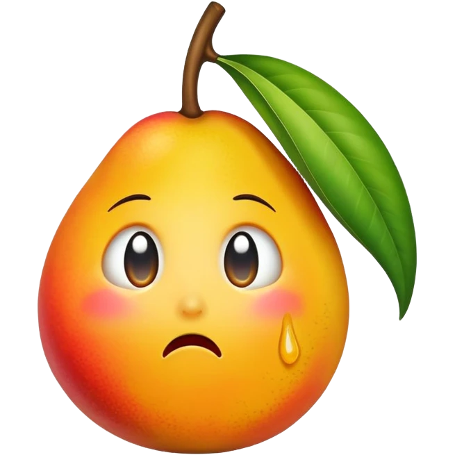 sobbing mango with more exaggerated tears emoji