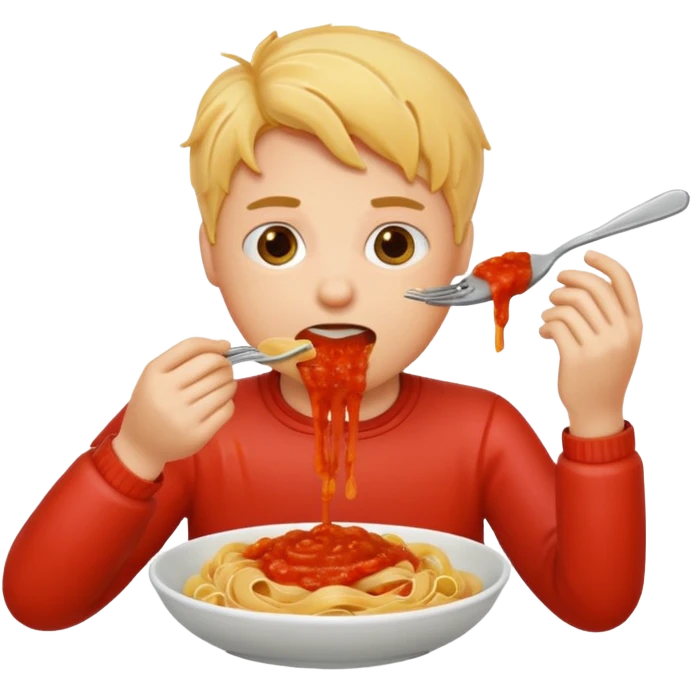 Eating pasta emoji