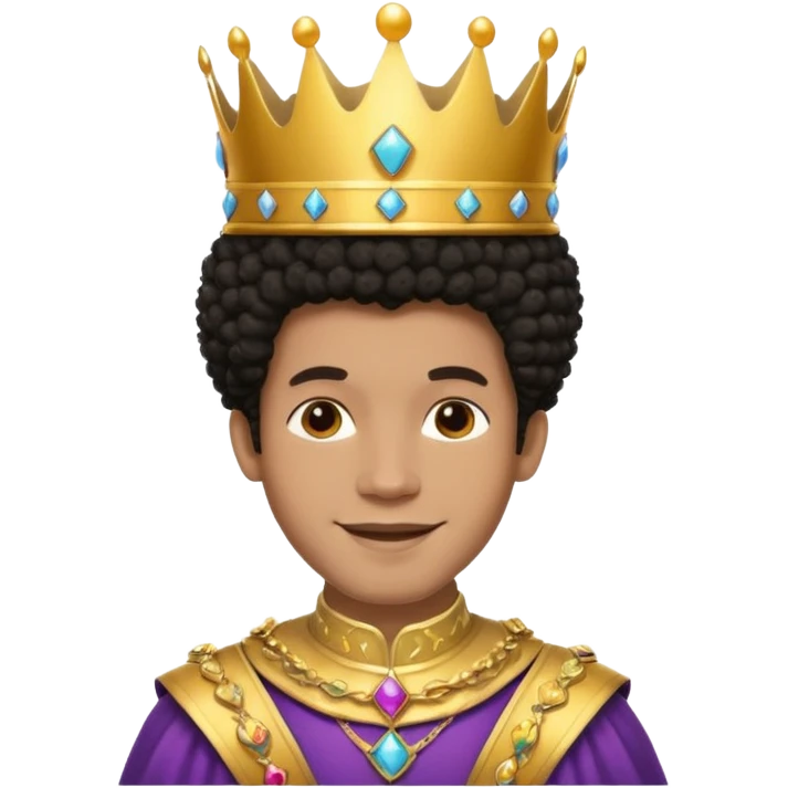 Afro white prince emoji