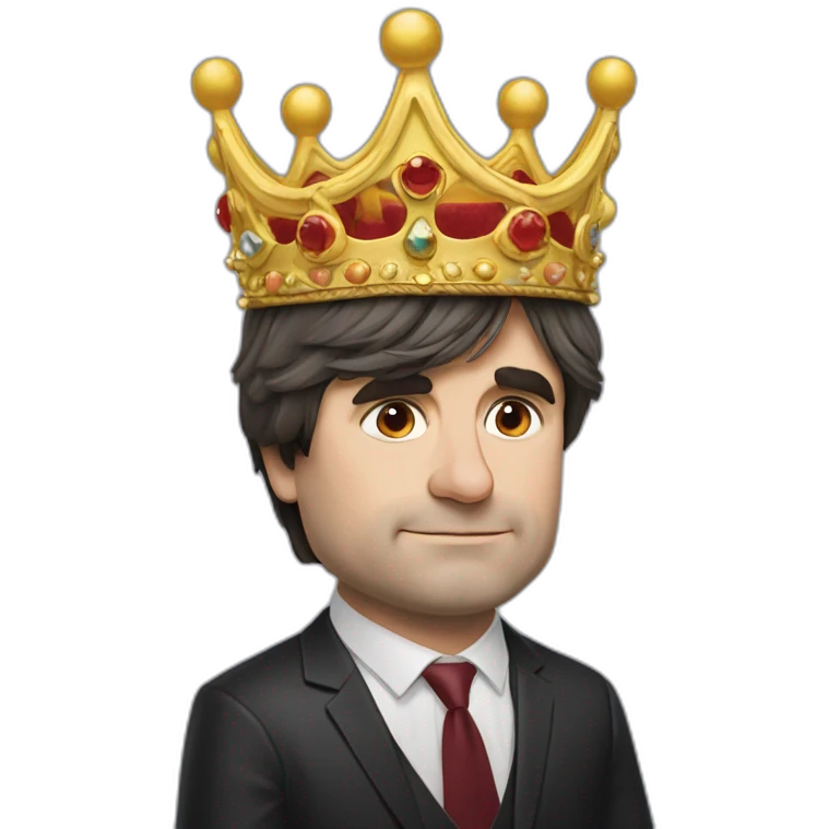 Carles Puigdemont with crown emoji