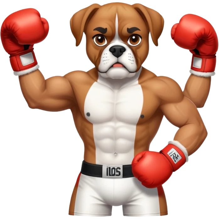 boxer dog with boxer gloves emoji
