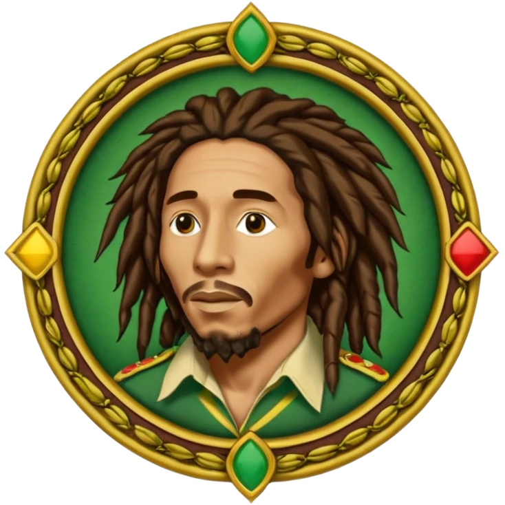 Bob Marley heraldic crest   emoji